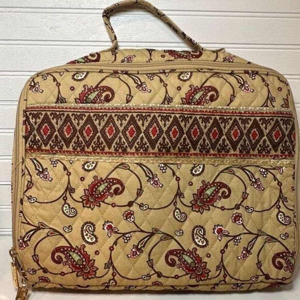 Vintage Travel Cosmetic Makeup Bag Americana by Sharif Quilted Paisley Large